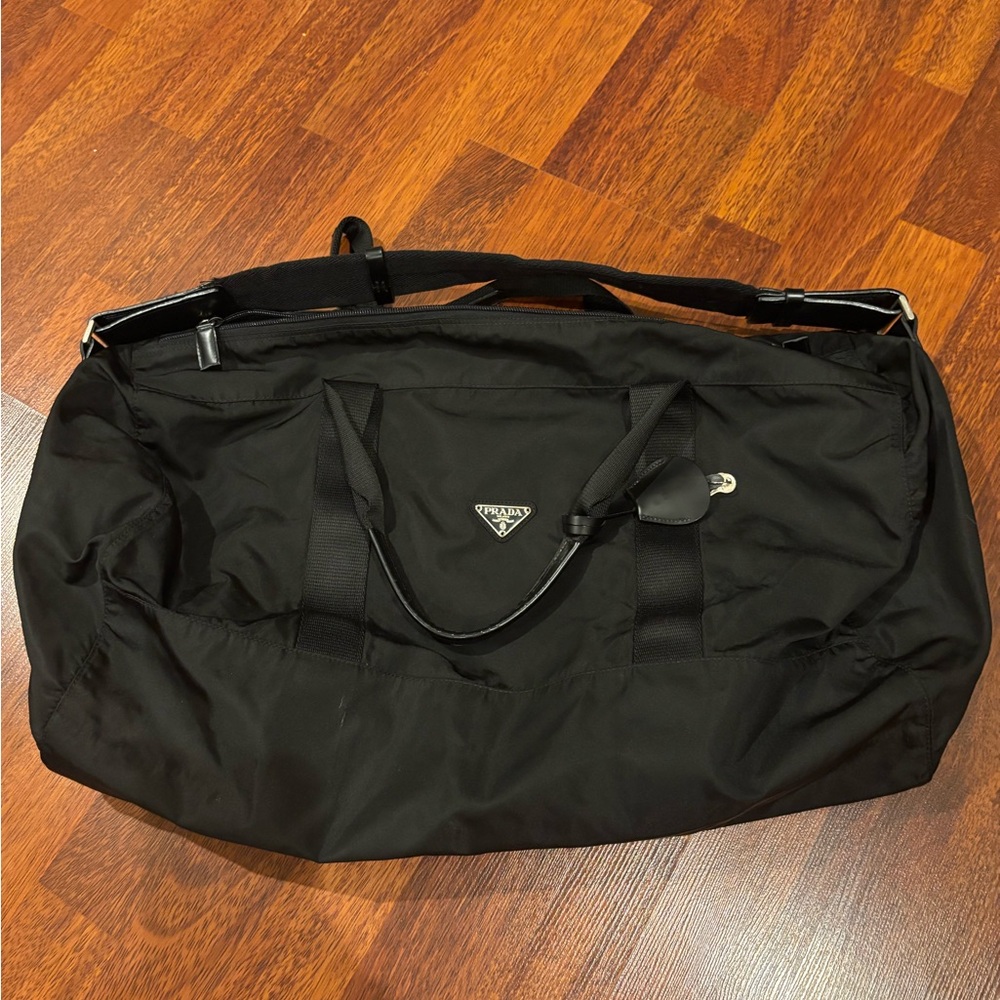 Authentic Prada Black Duffel Bag Travel Essential